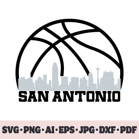 San Antonio Spurs basketball team SVG Cricut cut file. PNG Clipart. Silhouette sublimation print. Sports fan image Ai, EPS, JPG, DXF, PDF.