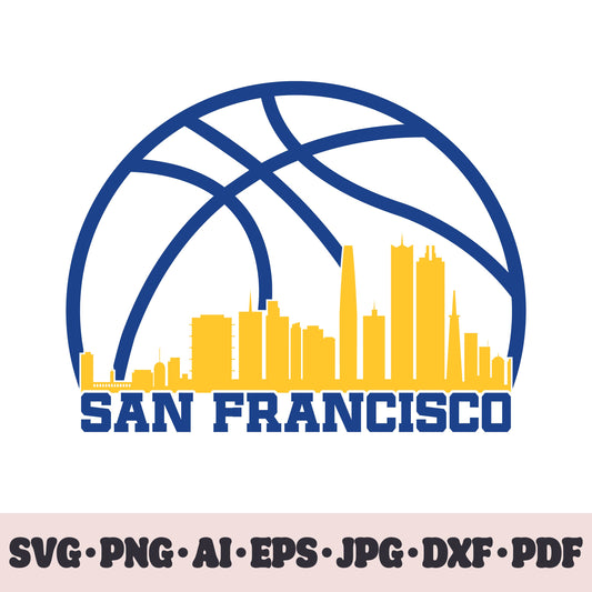 Golden State Warriors basketball team SVG Cricut cut file. PNG Clipart. Silhouette sublimation print. Sports fan image Ai, EPS, JPG, DXF, PDF.