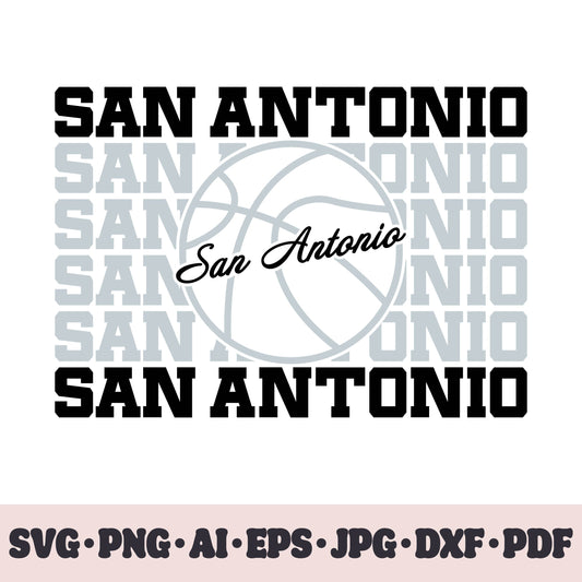 San Antonio Spurs basketball team SVG Cricut cut file. PNG Clipart. Silhouette sublimation print. Sports fan image Ai, EPS, JPG, DXF, PDF.