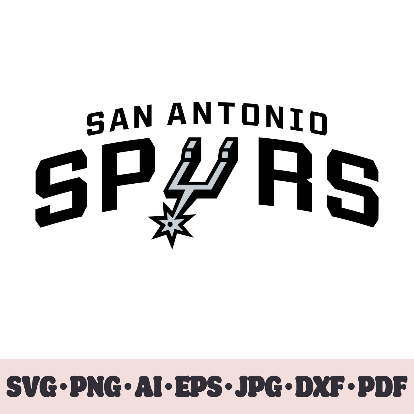 San Antonio Spurs basketball team SVG Cricut cut file. PNG Clipart. Silhouette sublimation print. Sports fan image Ai, EPS, JPG, DXF, PDF.