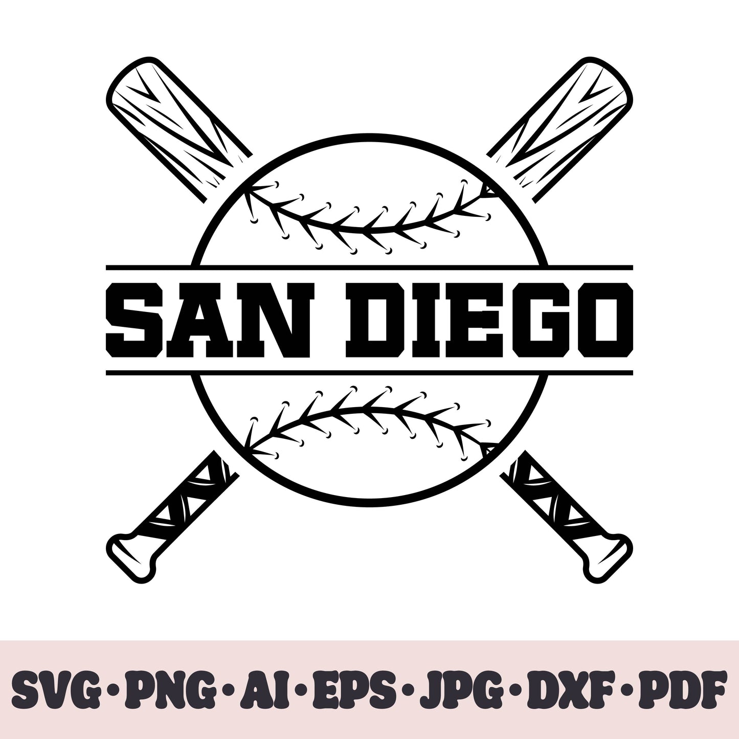 San Diego Padres baseball team SVG Cricut cut file. PNG Clipart. Silhouette sublimation print. Sports fan image Ai, EPS, JPG, DXF, PDF.