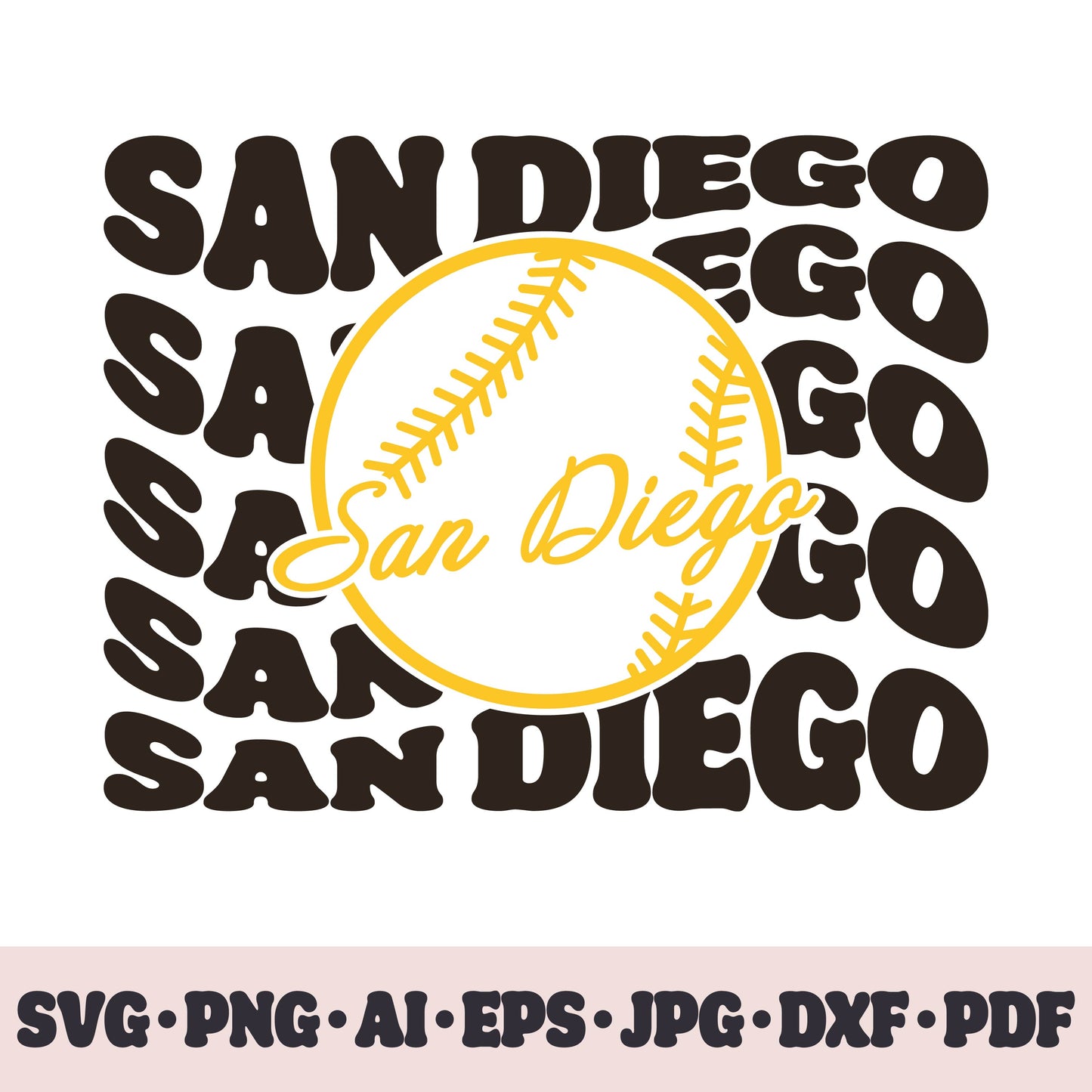 San Diego Padres baseball team SVG Cricut cut file. PNG Clipart. Silhouette sublimation print. Sports fan image Ai, EPS, JPG, DXF, PDF.