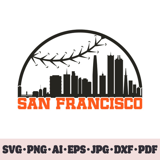 San Francisco Giants baseball team SVG Cricut cut file. PNG Clipart. Silhouette sublimation print. Sports fan image Ai, EPS, JPG, DXF, PDF.