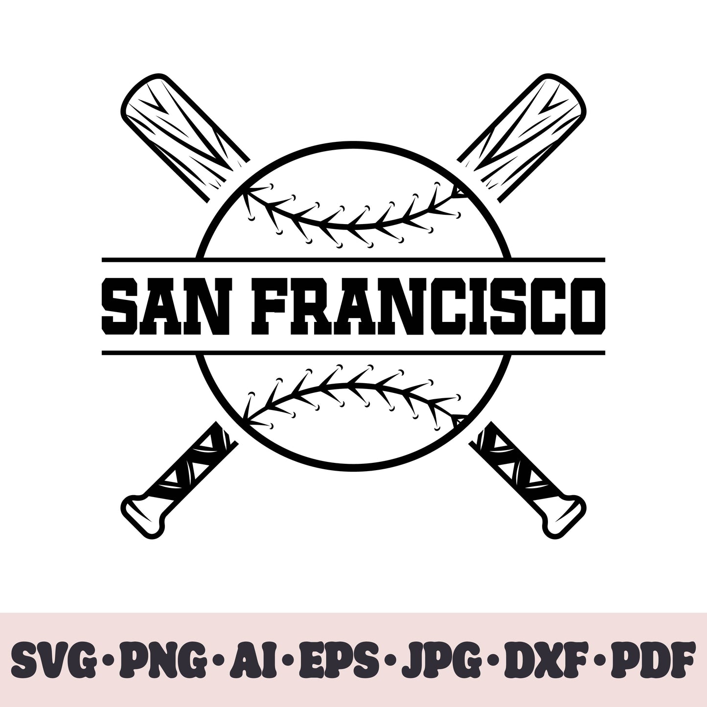 San Francisco Giants baseball team SVG Cricut cut file. PNG Clipart. Silhouette sublimation print. Sports fan image Ai, EPS, JPG, DXF, PDF.