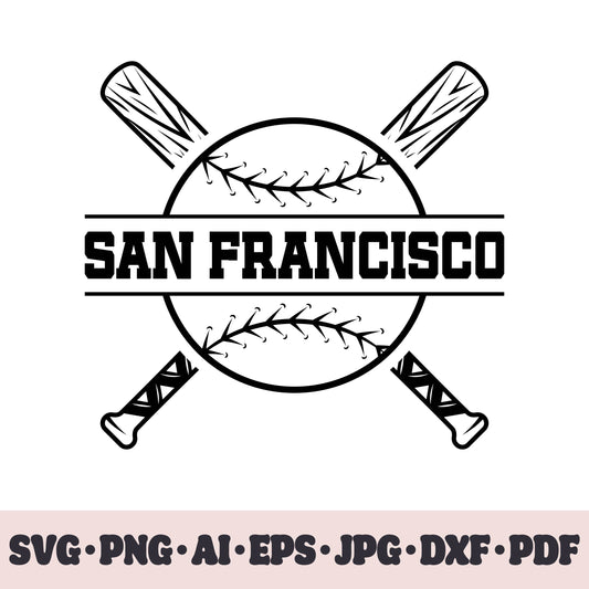 San Francisco Giants baseball team SVG Cricut cut file. PNG Clipart. Silhouette sublimation print. Sports fan image Ai, EPS, JPG, DXF, PDF.