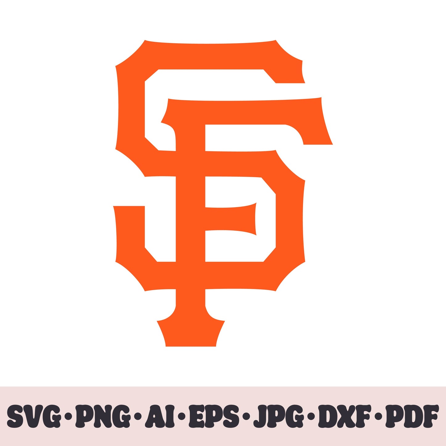 San Francisco Giants baseball team logo SVG Cricut cut file. PNG Clipart. Silhouette sublimation print. Sports fan image Ai, EPS, JPG, DXF, PDF. Logotype.