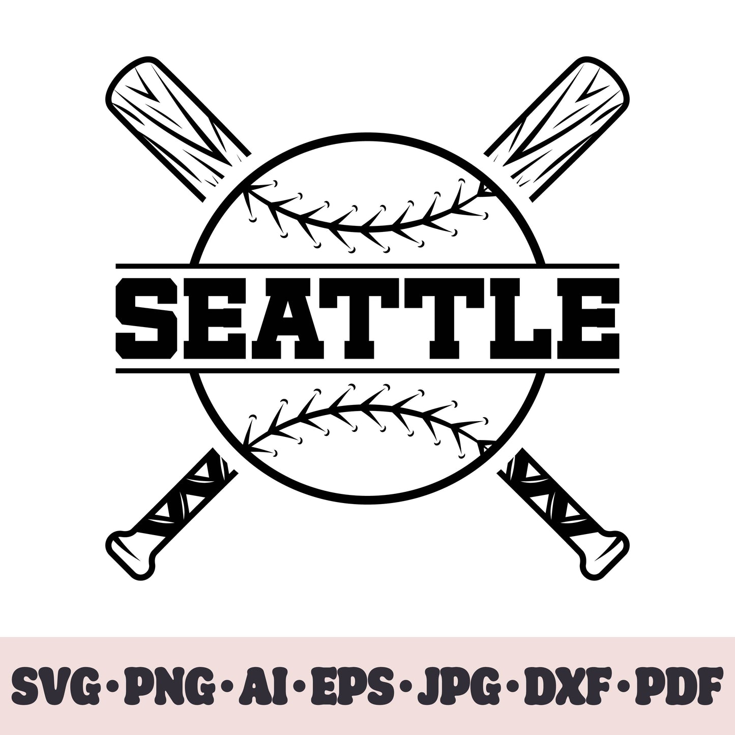 Seattle Mariners baseball team SVG Cricut cut file. PNG Clipart. Silhouette sublimation print. Sports fan image Ai, EPS, JPG, DXF, PDF.