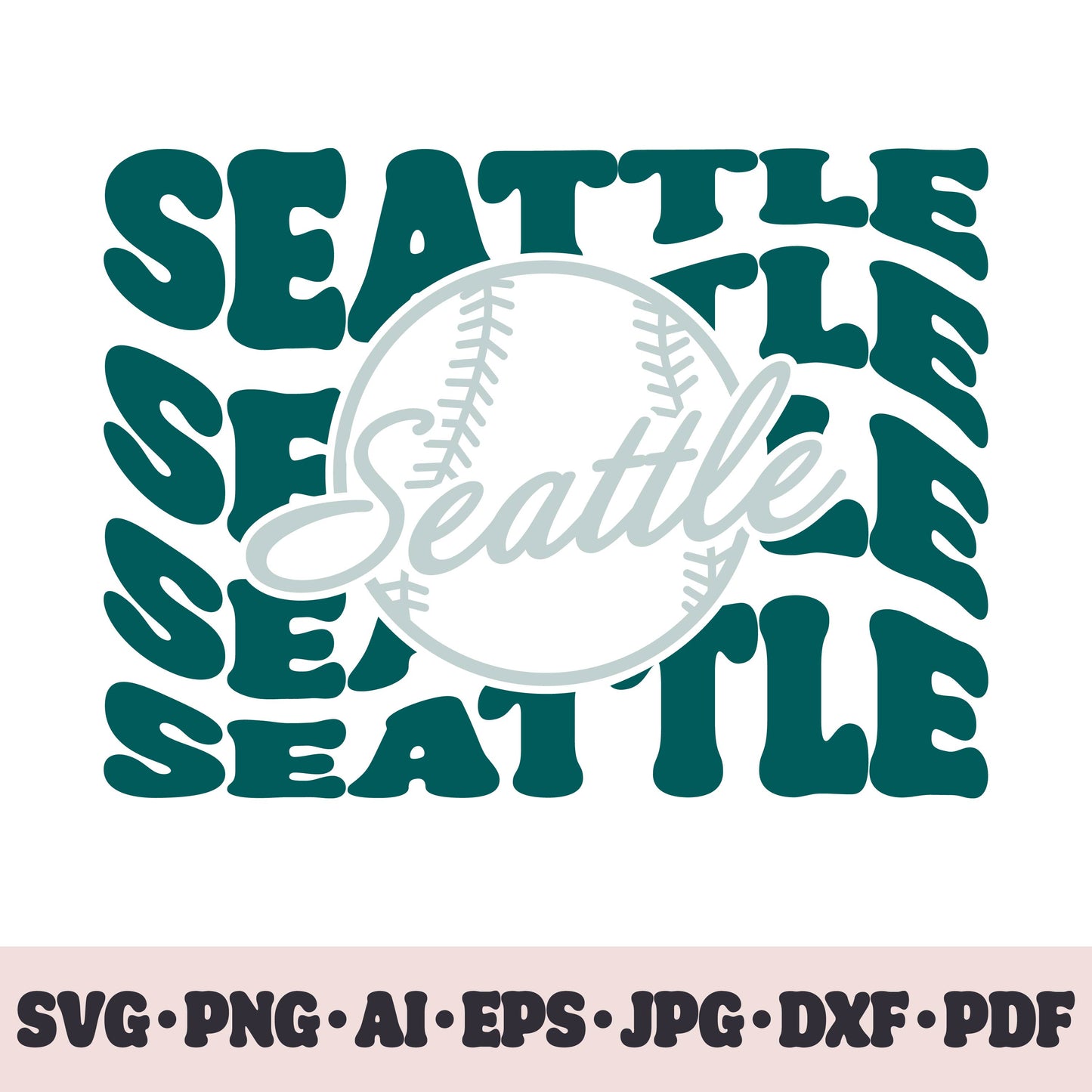 Seattle Mariners baseball team SVG Cricut cut file. PNG Clipart. Silhouette sublimation print. Sports fan image Ai, EPS, JPG, DXF, PDF.