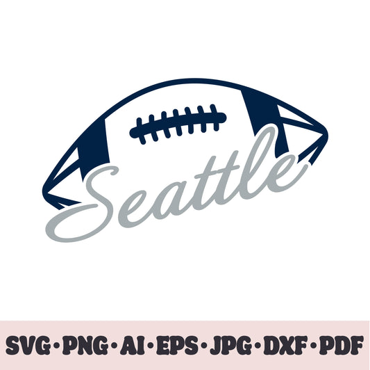 Seattle Seahawks football team SVG Cricut cut file. Rugby PNG Clipart. Silhouette sublimation print. Sports fan image Ai, EPS, JPG, DXF, PDF.