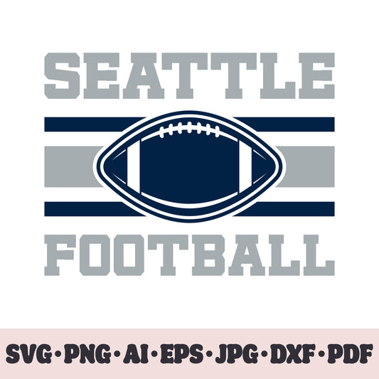 Seattle Seahawks football team SVG Cricut cut file. Rugby PNG Clipart. Silhouette sublimation print. Sports fan image Ai, EPS, JPG, DXF, PDF.