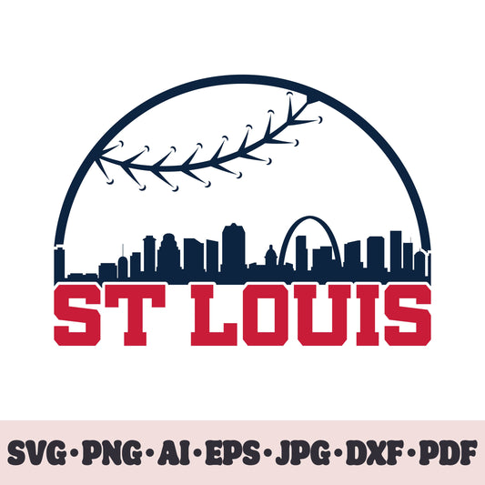 St Louis Cardinals baseball team SVG Cricut cut file. PNG Clipart. Silhouette sublimation print. Sports fan image Ai, EPS, JPG, DXF, PDF.