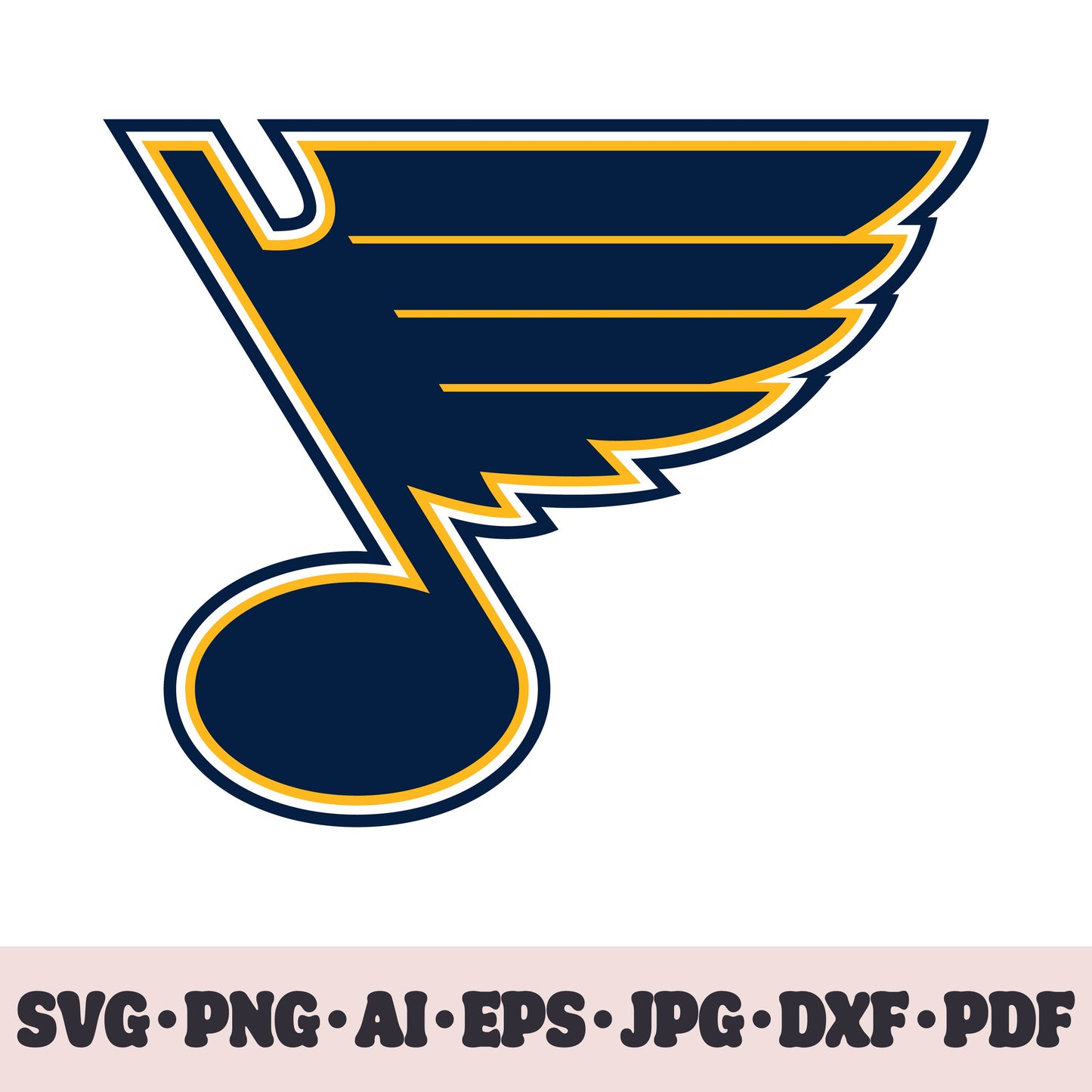 St Louis Blues hockey team SVG Cricut cut file. Hockey on ice PNG Clipart. Silhouette sublimation print. Sports fan image Ai, EPS, JPG, DXF, PDF. Logotype.