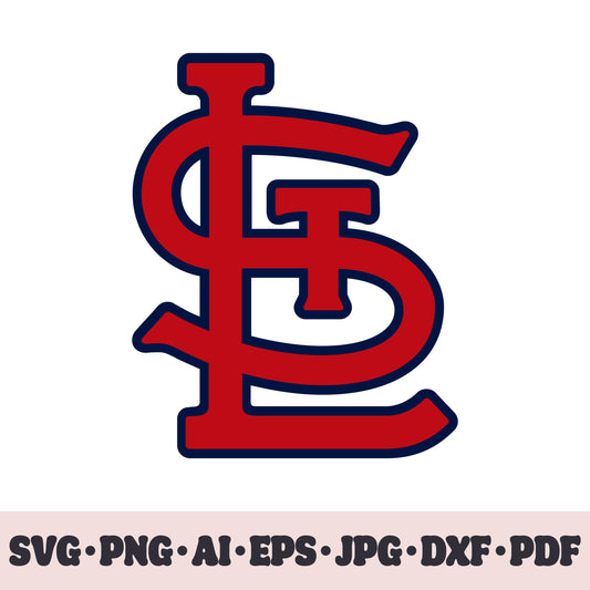 St Louis Cardinals baseball team logo SVG Cricut cut file. PNG Clipart. Silhouette sublimation print. Sports fan image Ai, EPS, JPG, DXF, PDF. Logotype.