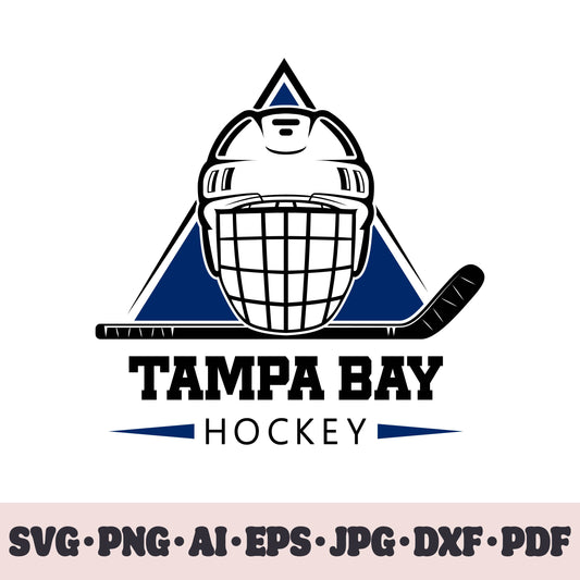 Tampa Bay Lightning hockey team SVG Cricut cut file. Hockey on ice PNG Clipart. Silhouette sublimation print. Sports fan image Ai, EPS, JPG, DXF, PDF.