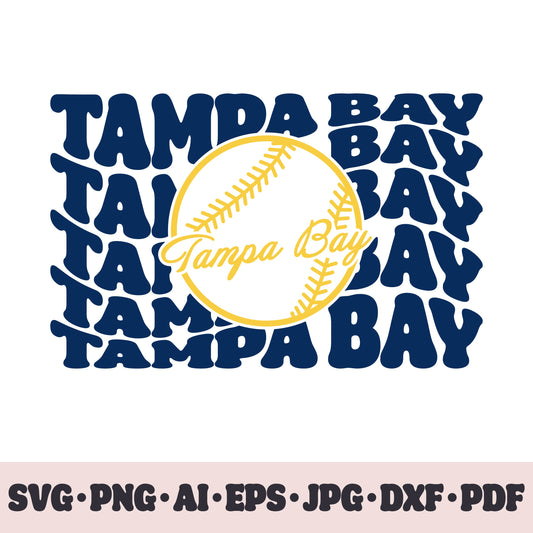 Tampa Bay Rays baseball team SVG Cricut cut file. PNG Clipart. Silhouette sublimation print. Sports fan image Ai, EPS, JPG, DXF, PDF.