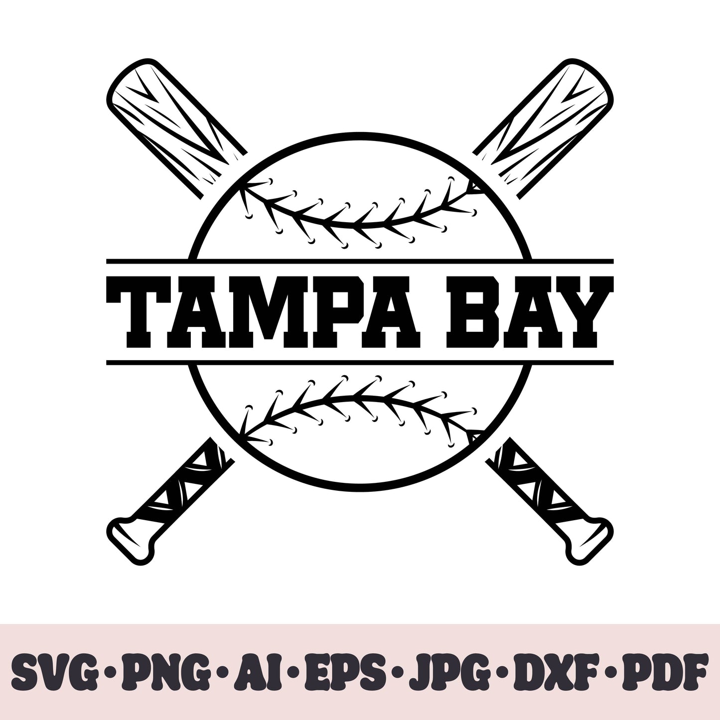 Tampa Bay Rays baseball team SVG Cricut cut file. PNG Clipart. Silhouette sublimation print. Sports fan image Ai, EPS, JPG, DXF, PDF.