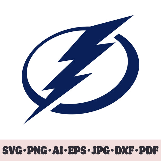 Tampa Bay Lightning hockey team SVG Cricut cut file. Hockey on ice PNG Clipart. Silhouette sublimation print. Sports fan image Ai, EPS, JPG, DXF, PDF. Logotype.