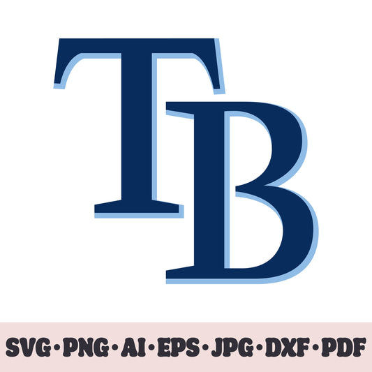 Tampa Bay Rays baseball team logo SVG Cricut cut file. PNG Clipart. Silhouette sublimation print. Sports fan image Ai, EPS, JPG, DXF, PDF. Logotype.