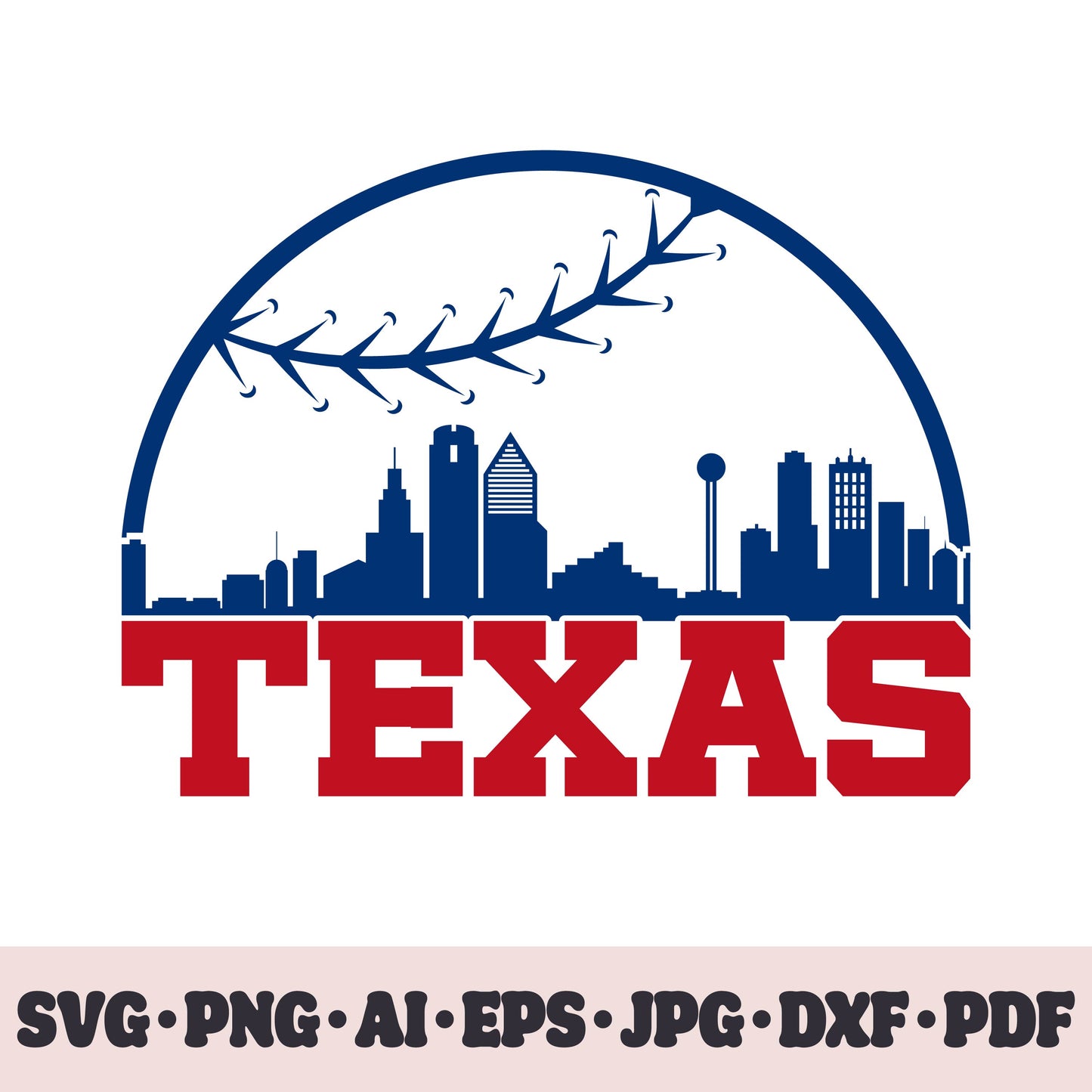 Texas Rangers baseball team SVG Cricut cut file. PNG Clipart. Silhouette sublimation print. Sports fan image Ai, EPS, JPG, DXF, PDF.