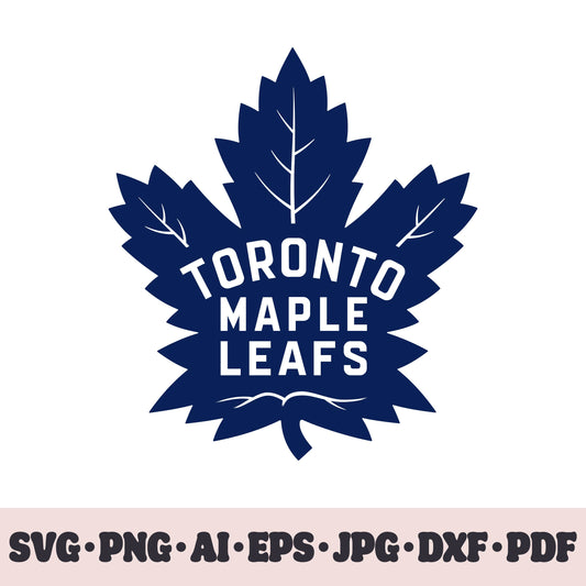 Toronto Maple Leafs hockey team SVG Cricut cut file. Hockey on ice PNG Clipart. Silhouette sublimation print. Sports fan image Ai, EPS, JPG, DXF, PDF. Logotype.