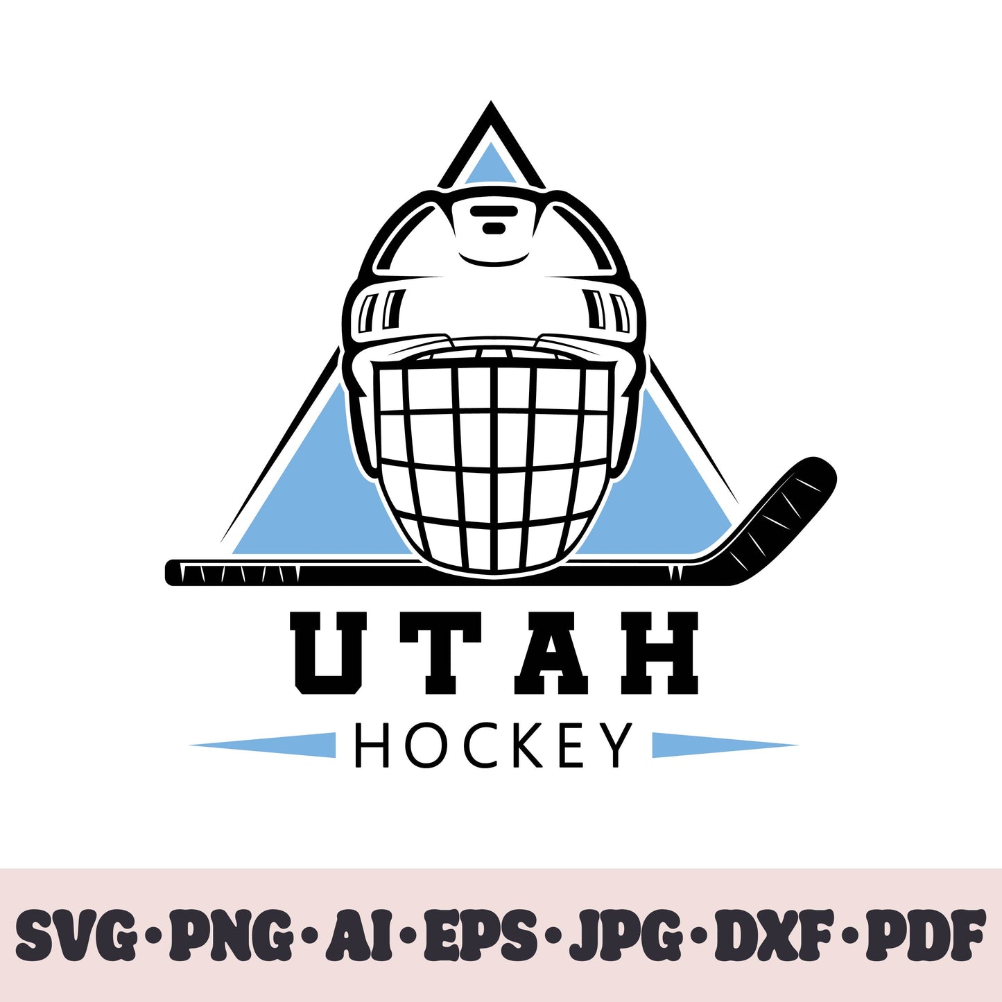 Utah Club hockey team SVG Cricut cut file. Hockey on ice PNG Clipart. Silhouette sublimation print. Sports fan image Ai, EPS, JPG, DXF, PDF.