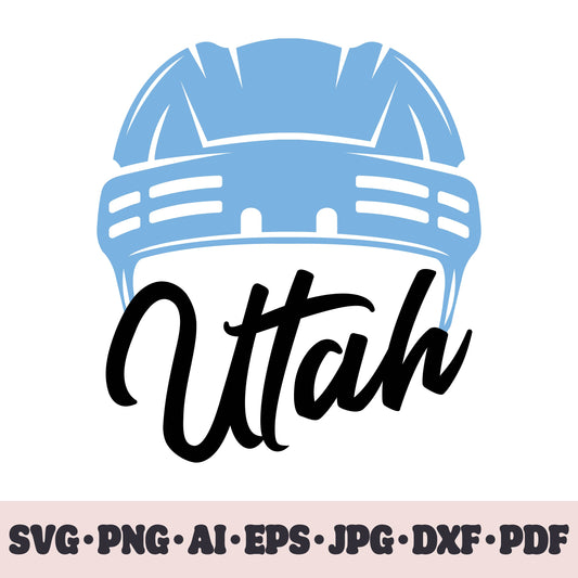 Utah Hockey Club hockey team SVG Cricut cut file. Hockey on ice PNG Clipart. Silhouette sublimation print. Sports fan image Ai, EPS, JPG, DXF, PDF.