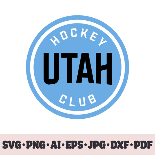 Utah Club hockey team SVG Cricut cut file. Hockey on ice PNG Clipart. Silhouette sublimation print. Sports fan image Ai, EPS, JPG, DXF, PDF. Logotype.