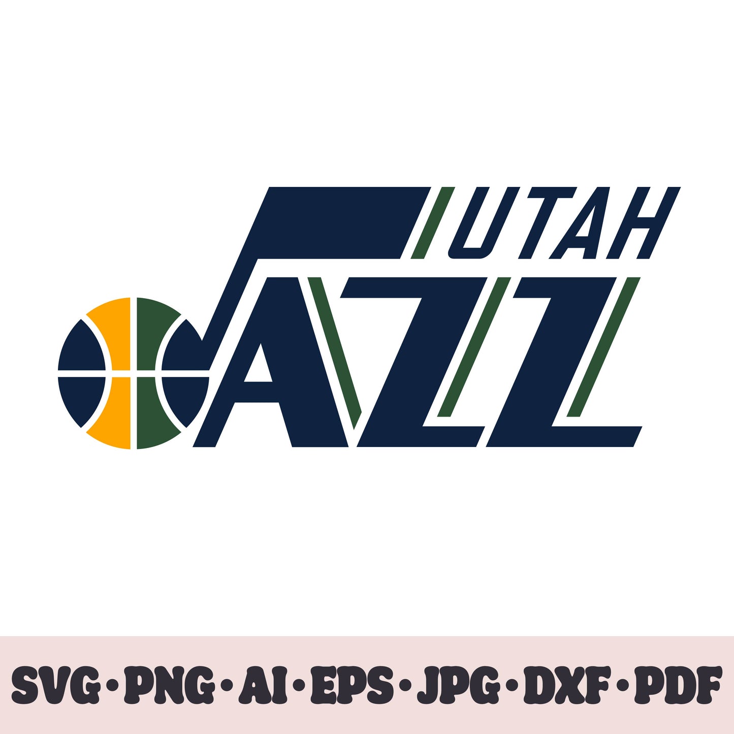 Utah Jazz basketball team SVG Cricut cut file. PNG Clipart. Silhouette sublimation print. Sports fan image Ai, EPS, JPG, DXF, PDF.