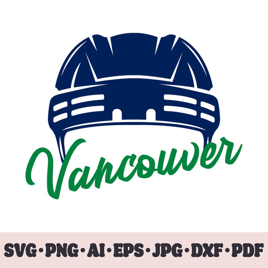 Vancouver Canucks hockey team SVG Cricut cut file. Hockey on ice PNG Clipart. Silhouette sublimation print. Sports fan image Ai, EPS, JPG, DXF, PDF.