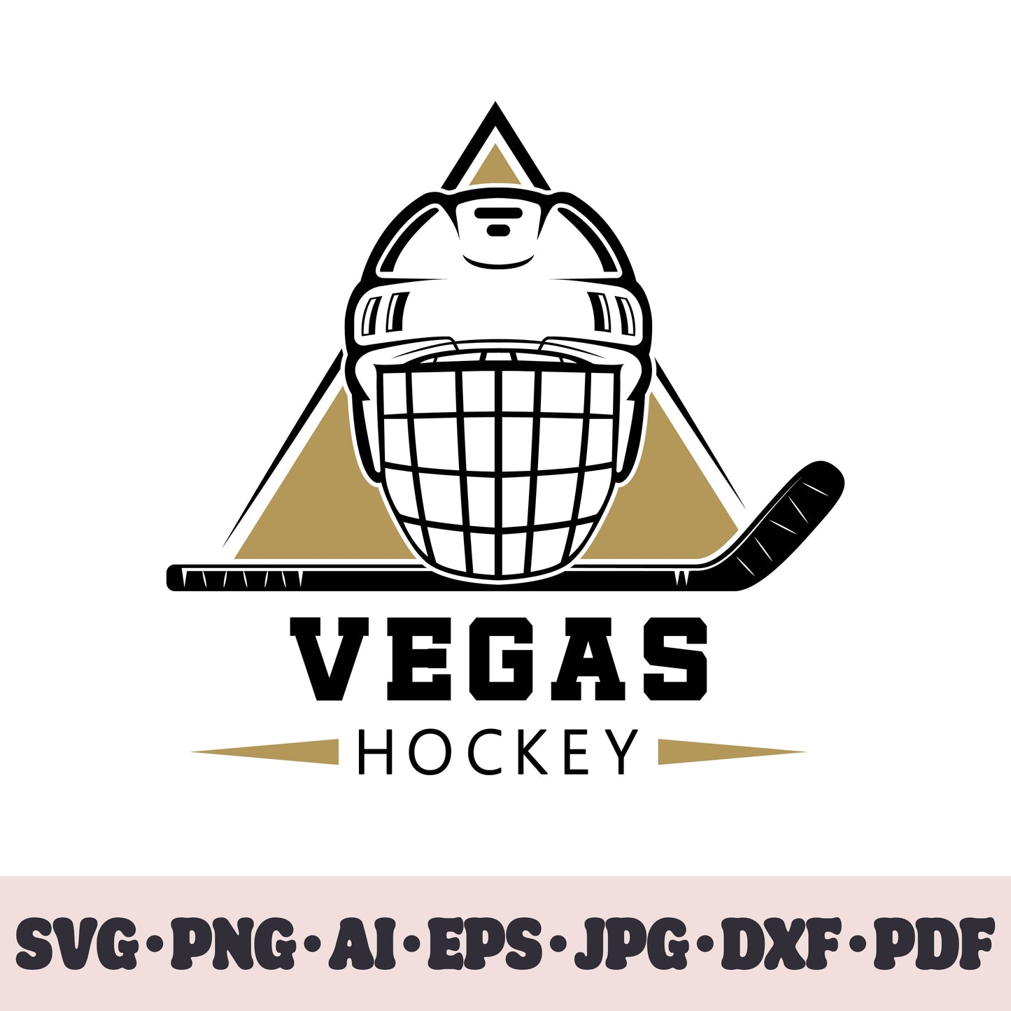 Vegas Golden Knights hockey team SVG Cricut cut file. Hockey on ice PNG Clipart. Silhouette sublimation print. Sports fan image Ai, EPS, JPG, DXF, PDF.