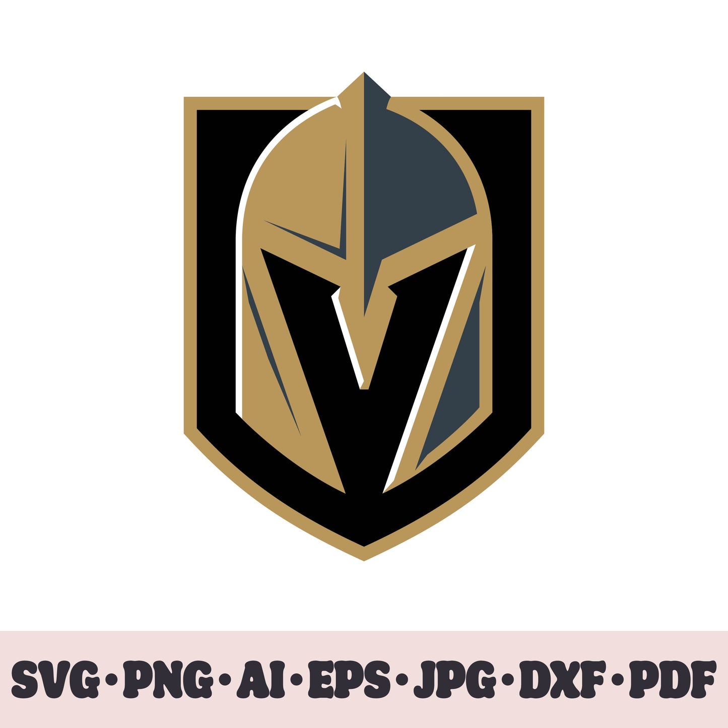 Vegas Golden Knights hockey team SVG Cricut cut file. Hockey on ice PNG Clipart. Silhouette sublimation print. Sports fan image Ai, EPS, JPG, DXF, PDF. Logotype.