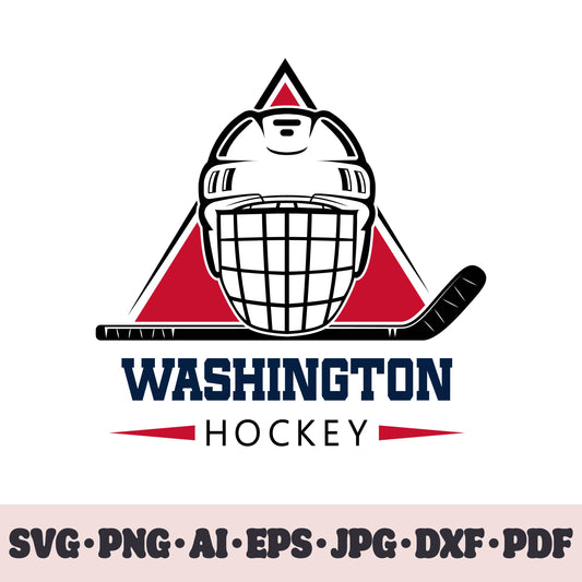 Washington Capitals hockey team SVG Cricut cut file. Hockey on ice PNG Clipart. Silhouette sublimation print. Sports fan image Ai, EPS, JPG, DXF, PDF.