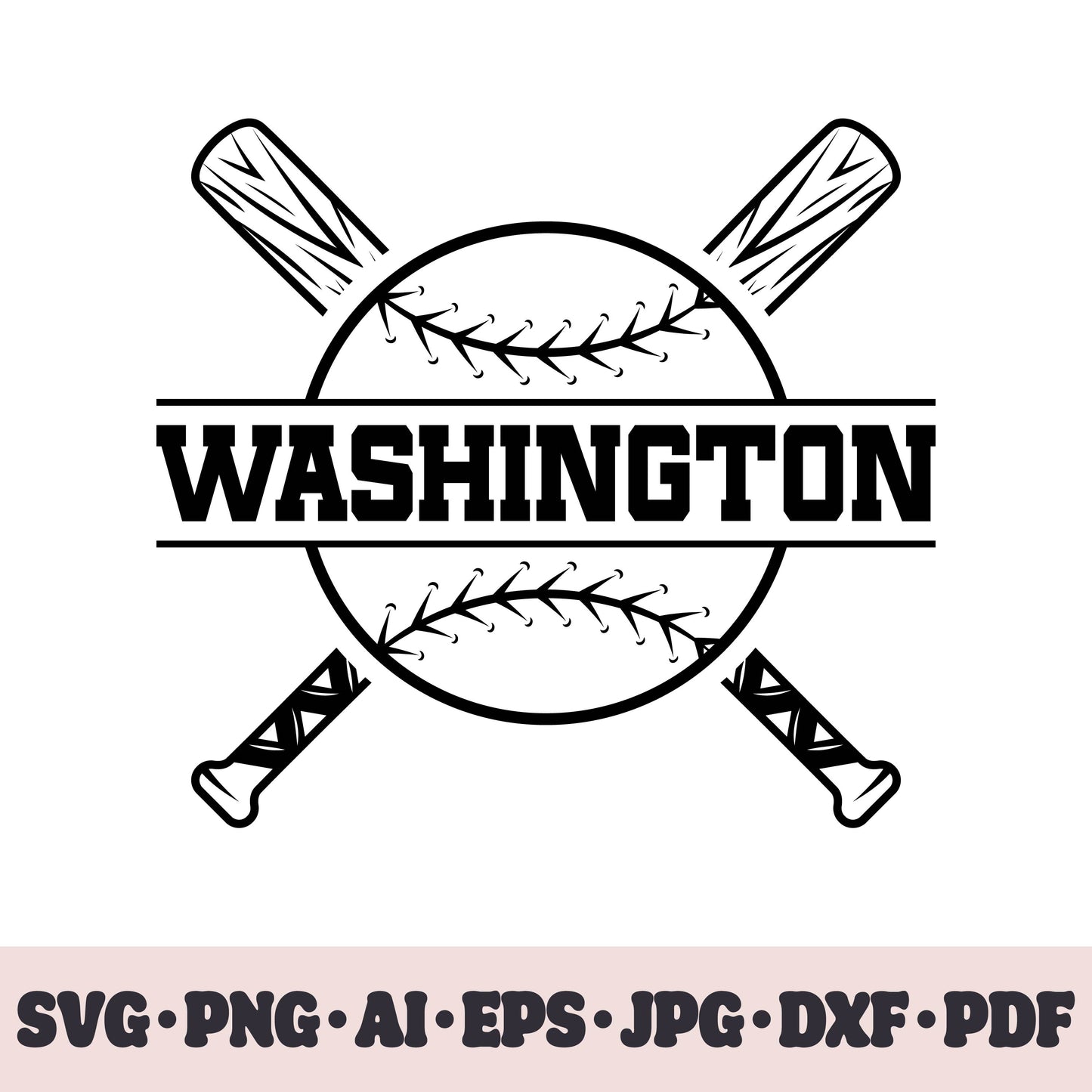 Washington Nationals baseball team SVG Cricut cut file. PNG Clipart. Silhouette sublimation print. Sports fan image Ai, EPS, JPG, DXF, PDF.