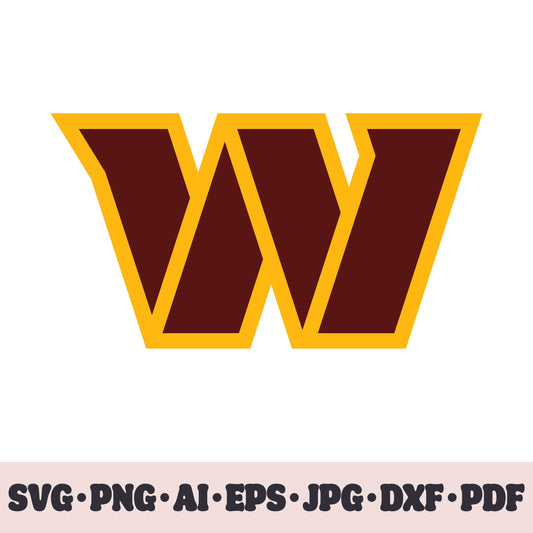 Washington Commanders football team SVG Cricut cut file. Rugby PNG Clipart. Silhouette sublimation print. Sports fan image Ai, EPS, JPG, DXF, PDF. Logotype.