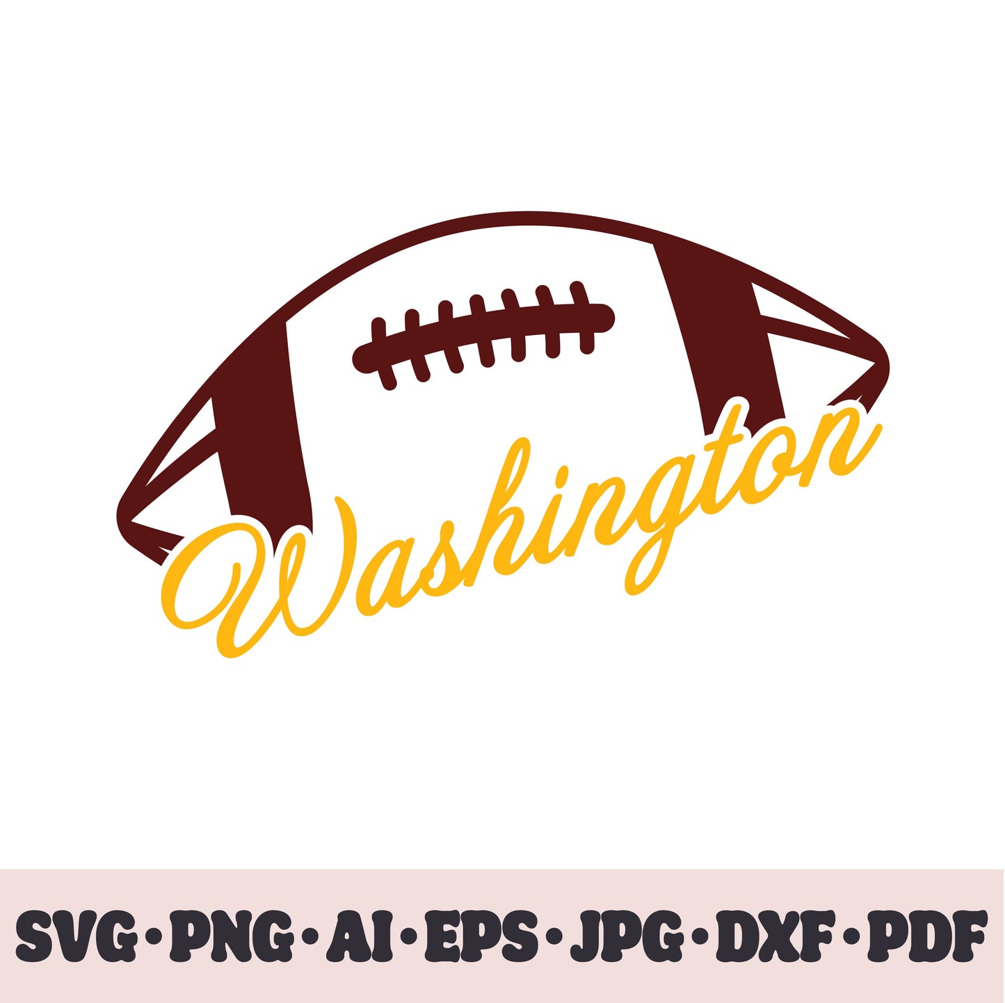 Washington Commanders football team SVG Cricut cut file. Rugby PNG Clipart. Silhouette sublimation print. Sports fan image Ai, EPS, JPG, DXF, PDF.