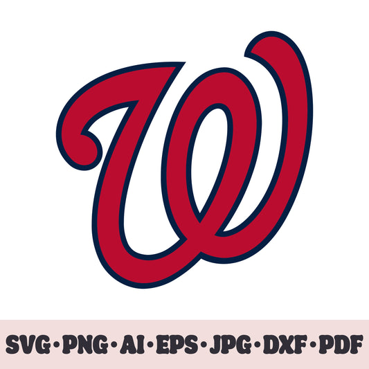 Washington Nationals baseball team logo SVG Cricut cut file. PNG Clipart. Silhouette sublimation print. Sports fan image Ai, EPS, JPG, DXF, PDF. Logotype.