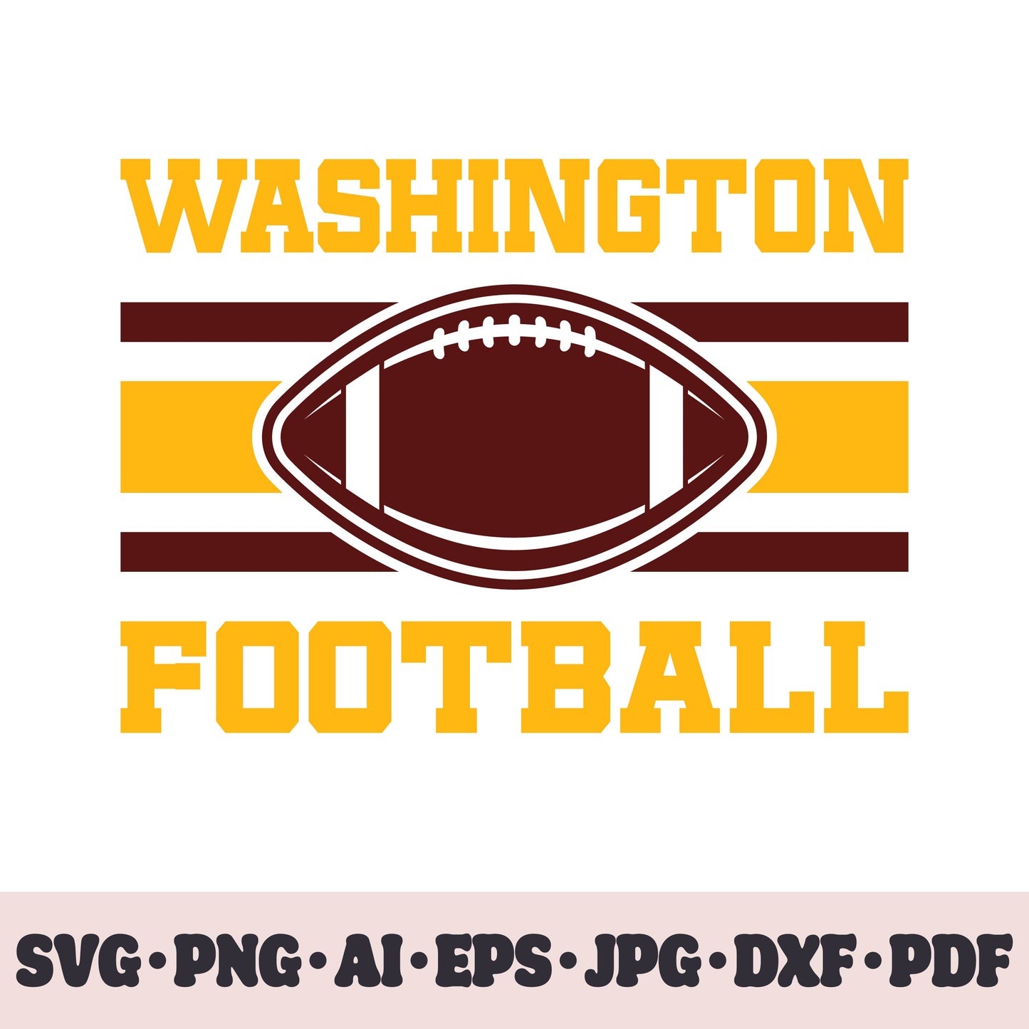 Washington Commanders football team SVG Cricut cut file. Rugby PNG Clipart. Silhouette sublimation print. Sports fan image Ai, EPS, JPG, DXF, PDF.