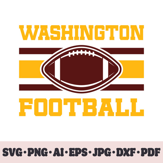 Washington Commanders football team SVG Cricut cut file. Rugby PNG Clipart. Silhouette sublimation print. Sports fan image Ai, EPS, JPG, DXF, PDF.