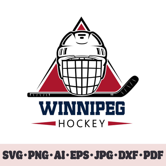 Winnipeg Jets hockey team SVG Cricut cut file. Hockey on ice PNG Clipart. Silhouette sublimation print. Sports fan image Ai, EPS, JPG, DXF, PDF.