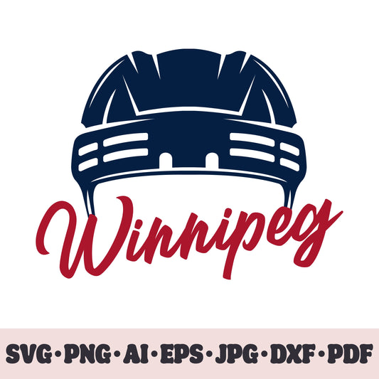 Winnipeg Jets hockey team SVG Cricut cut file. Hockey on ice PNG Clipart. Silhouette sublimation print. Sports fan image Ai, EPS, JPG, DXF, PDF.