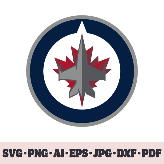 Winnipeg Jets hockey team SVG Cricut cut file. Hockey on ice PNG Clipart. Silhouette sublimation print. Sports fan image Ai, EPS, JPG, DXF, PDF. Logotype.